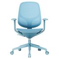 BREATHE Bürodrehstuhl | Feste Armlehnen, 5-Stern-Fußkreuz, Blau