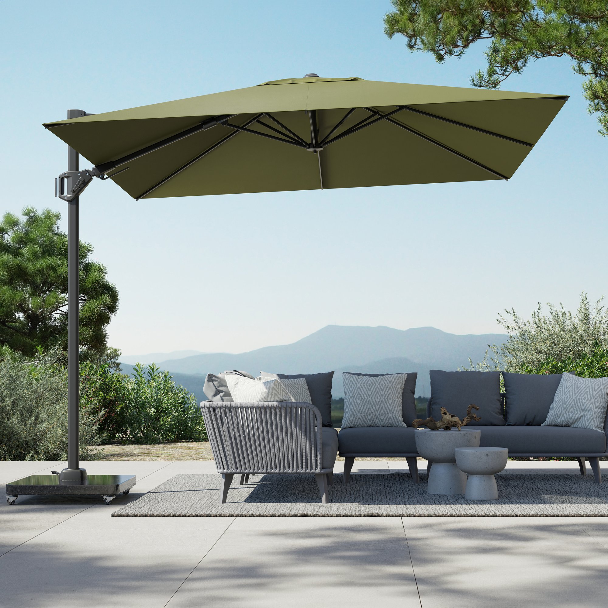 Platinum ANCONA Schirmständer | Mit Rollen, Anthrazit Granit, 90-120 kg - 2 Main Image