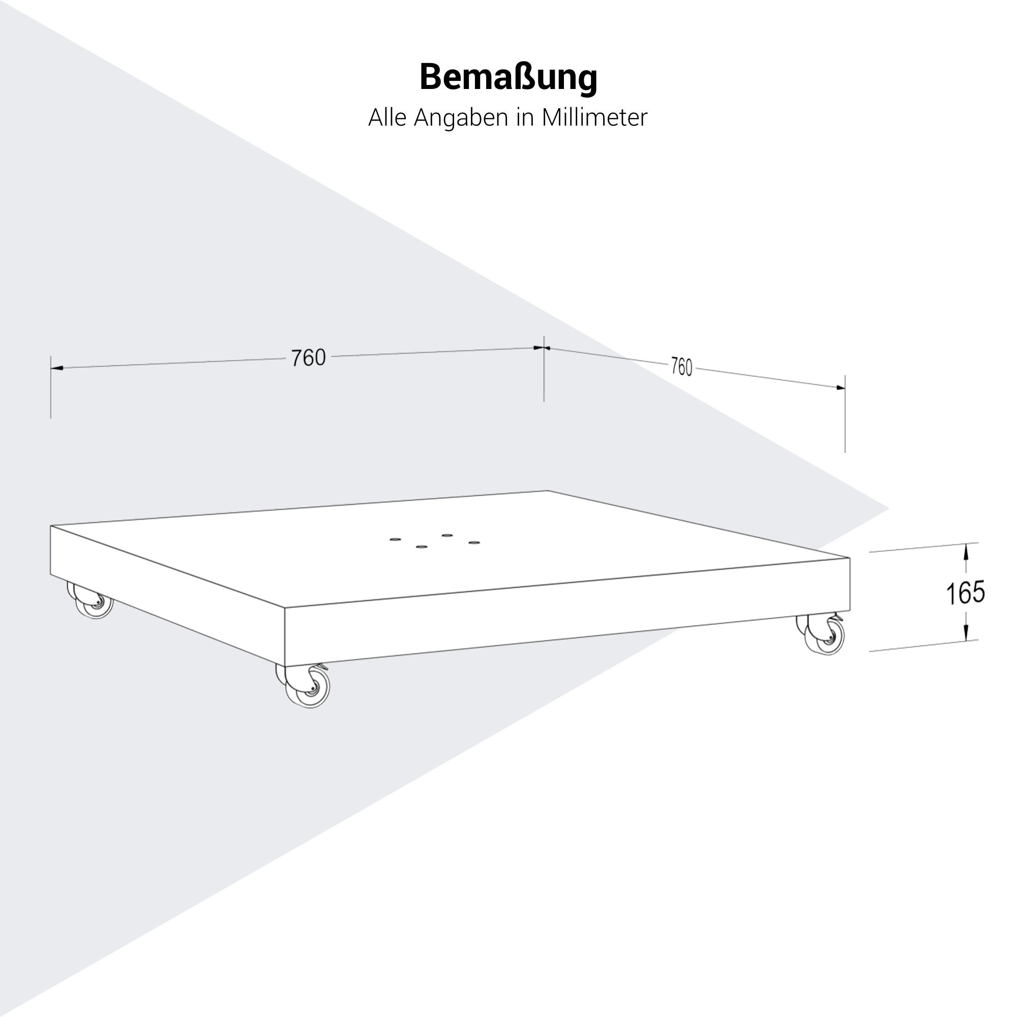 Platinum SORRENTO Schirmständer | Mit Rollen, Granit, 90 kg - 4 Main Image