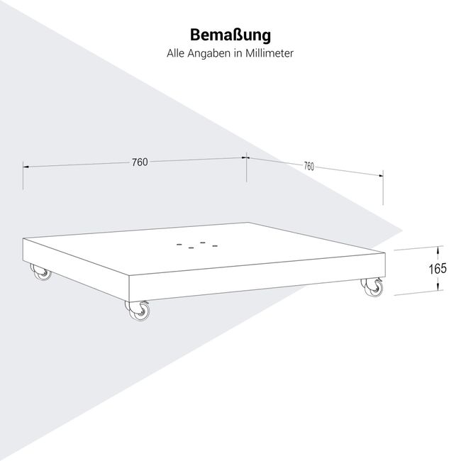 Platinum SORRENTO Schirmständer | Mit Rollen, Granit, 90 kg