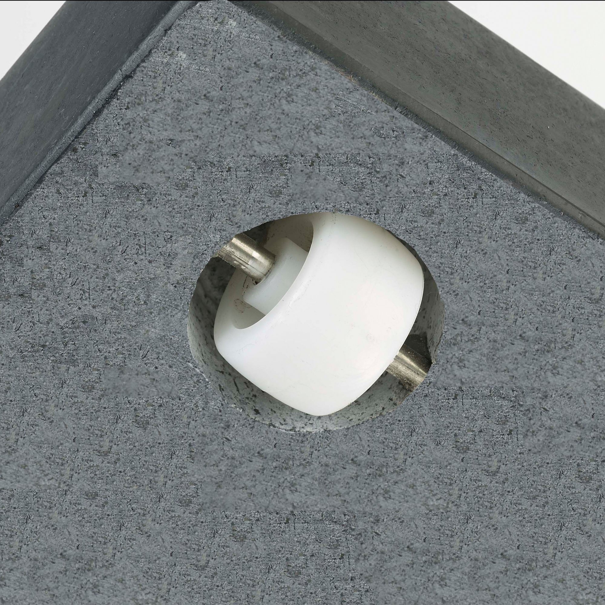 Platinum MILANO Schirmständer | Mit versenkten Rollen, Schwarz polierter Granit, 90 kg - 2 Main Image