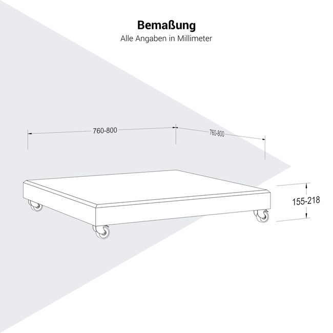 Platinum MODENA Schirmständer | Mit Rollen, Granit, 90-150 kg