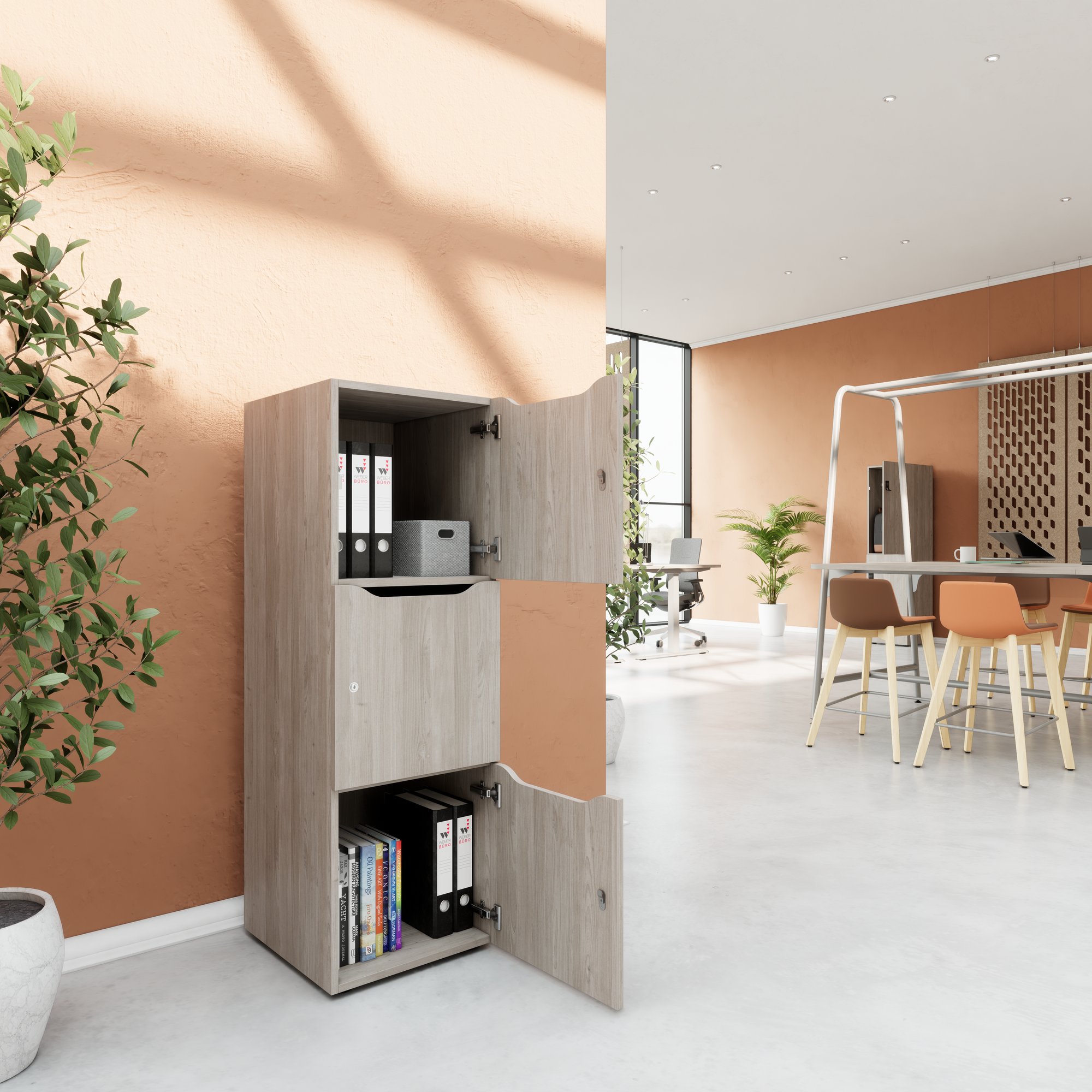 Armoire CHOICE | 450 x 1370 mm, 2 ou 3 casiers, chêne nord gris - 8 Main Image