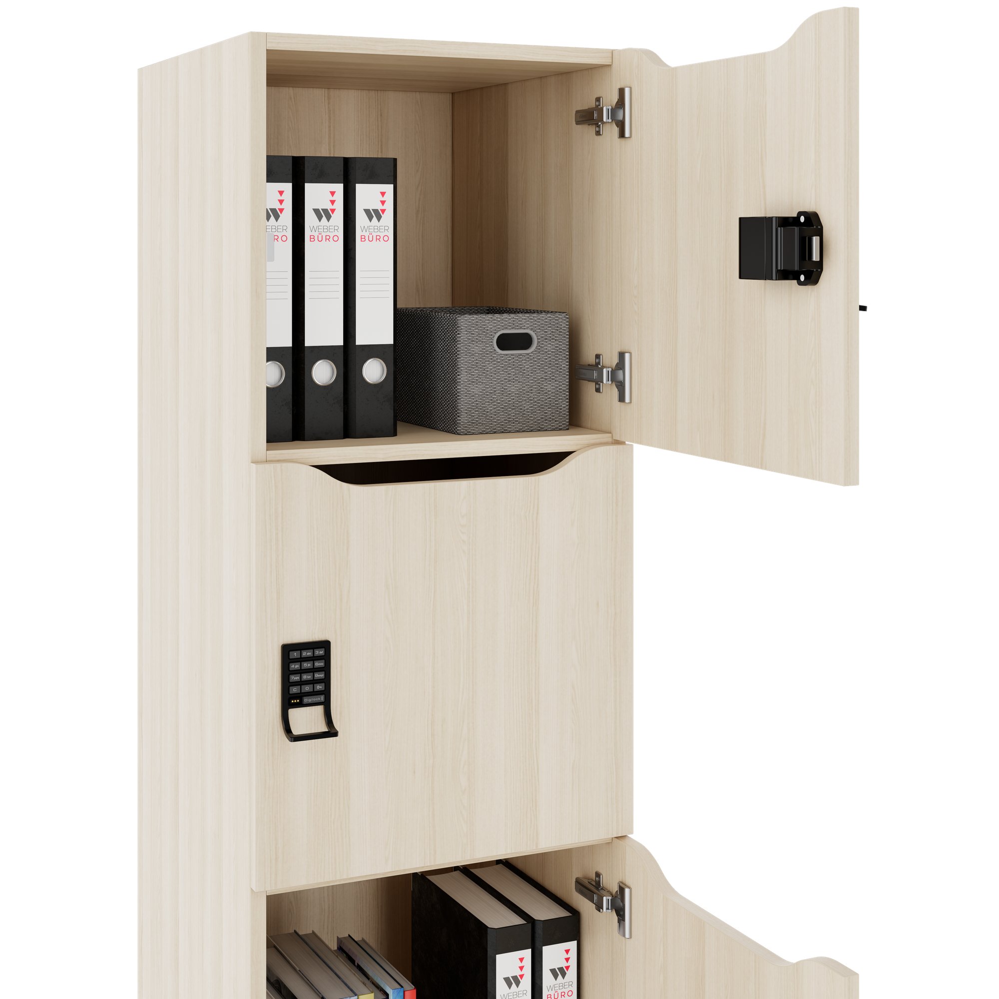 CHOICE Spind | 450 x 1370 mm, 2 oder 3 Schließfächer, Sandesche - 4 Main Image