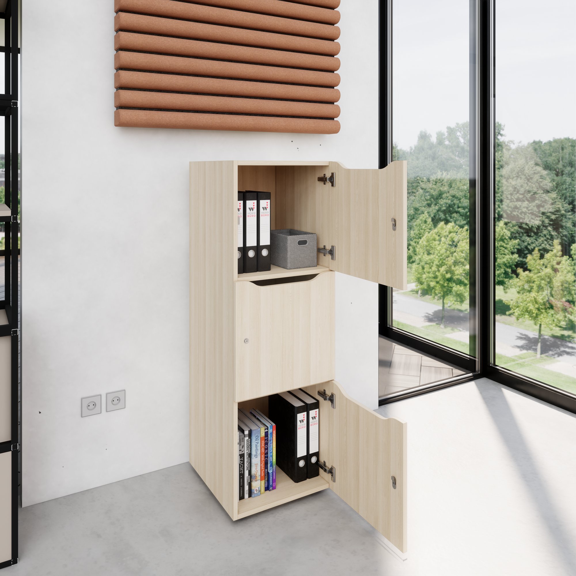 CHOICE Spind | 450 x 1370 mm, 2 oder 3 Schließfächer, Sandesche - 8 Main Image