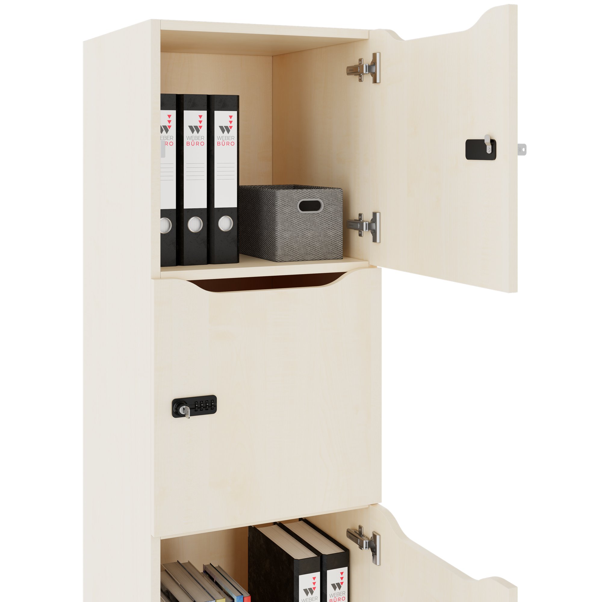 CHOICE Spind | 450 x 1370 mm, 2 oder 3 Schließfächer, Ahorn - 4 Main Image