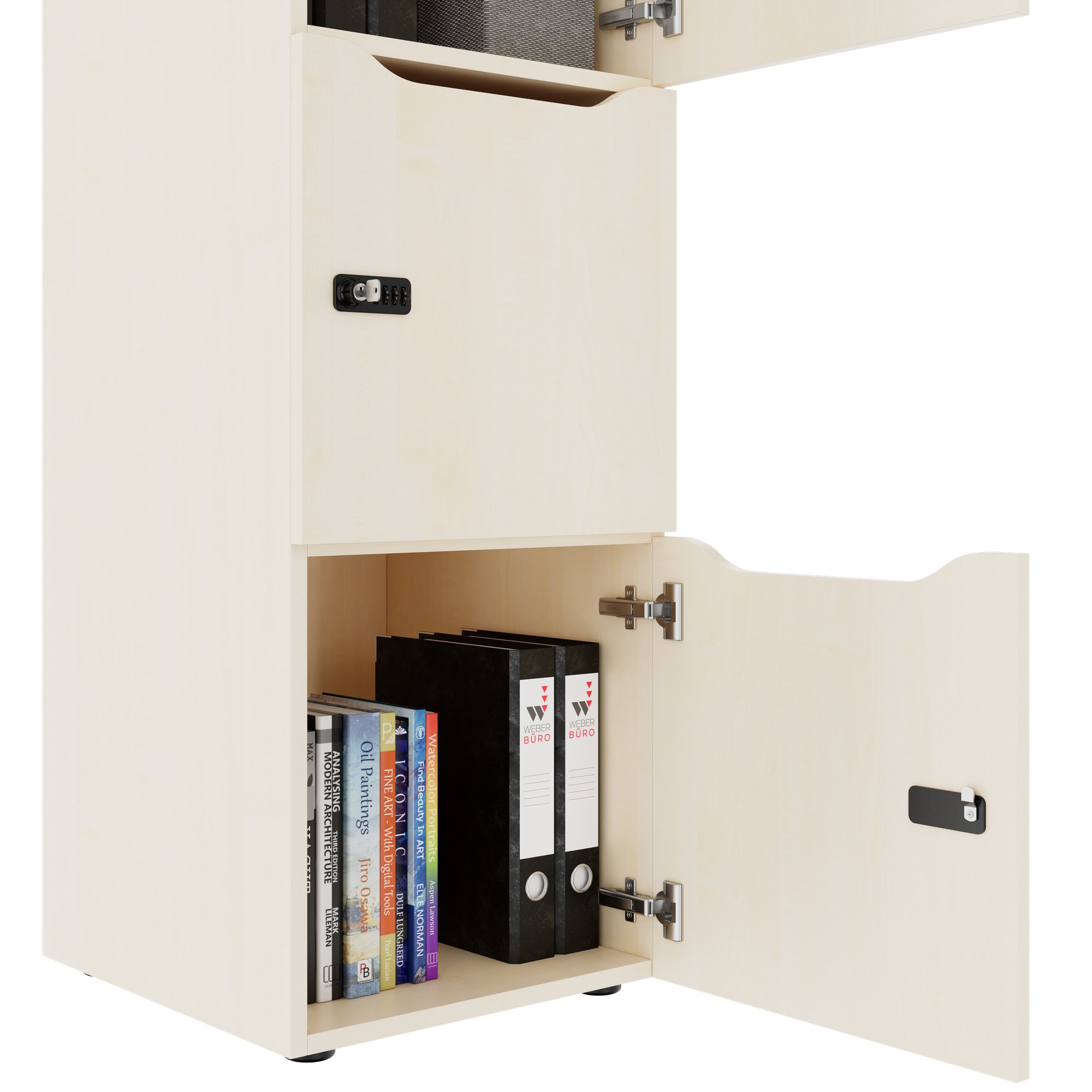 CHOICE Spind | 450 x 1370 mm, 2 oder 3 Schließfächer, Ahorn - 5 Main Image