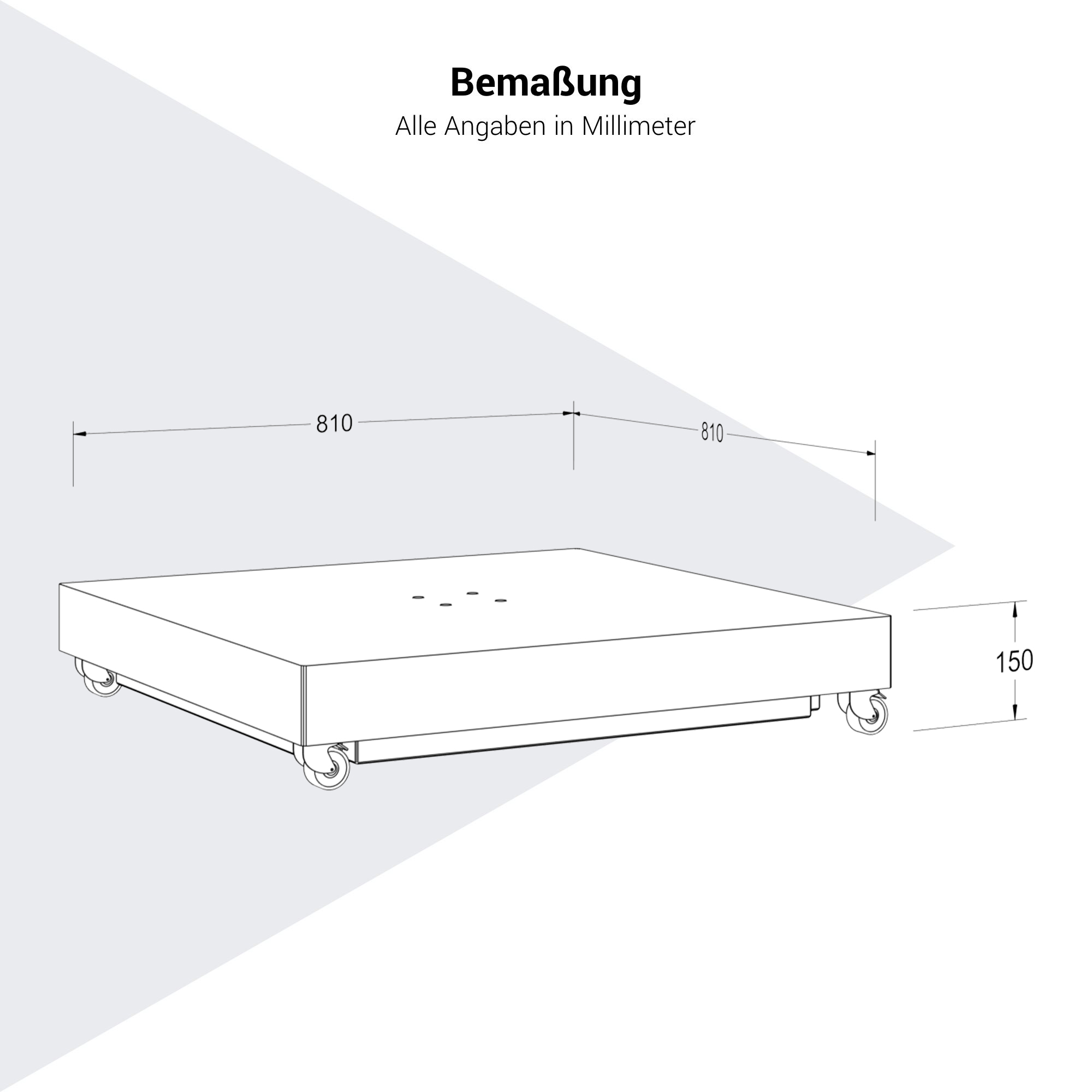 Platinum CERAMICA Schirmständer | Mit Rollen, Keramik, 90 kg, für Ampelschirme - 6 Main Image