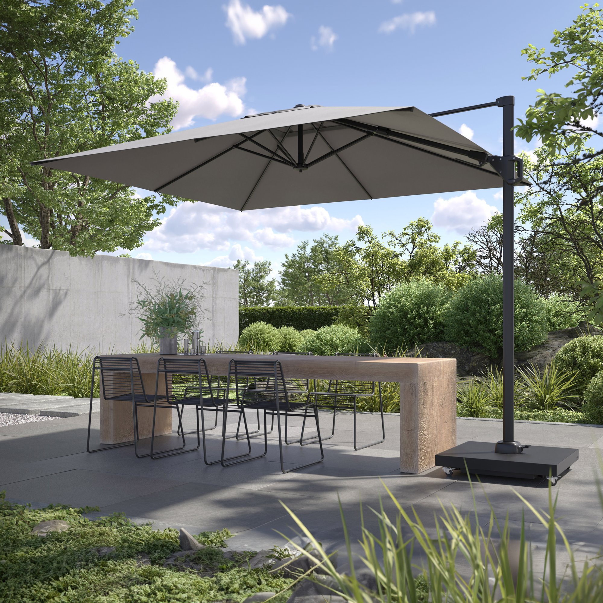 Platinum CERAMICA Schirmständer | Mit Rollen, Keramik, 90 kg, für Ampelschirme - 7 Main Image