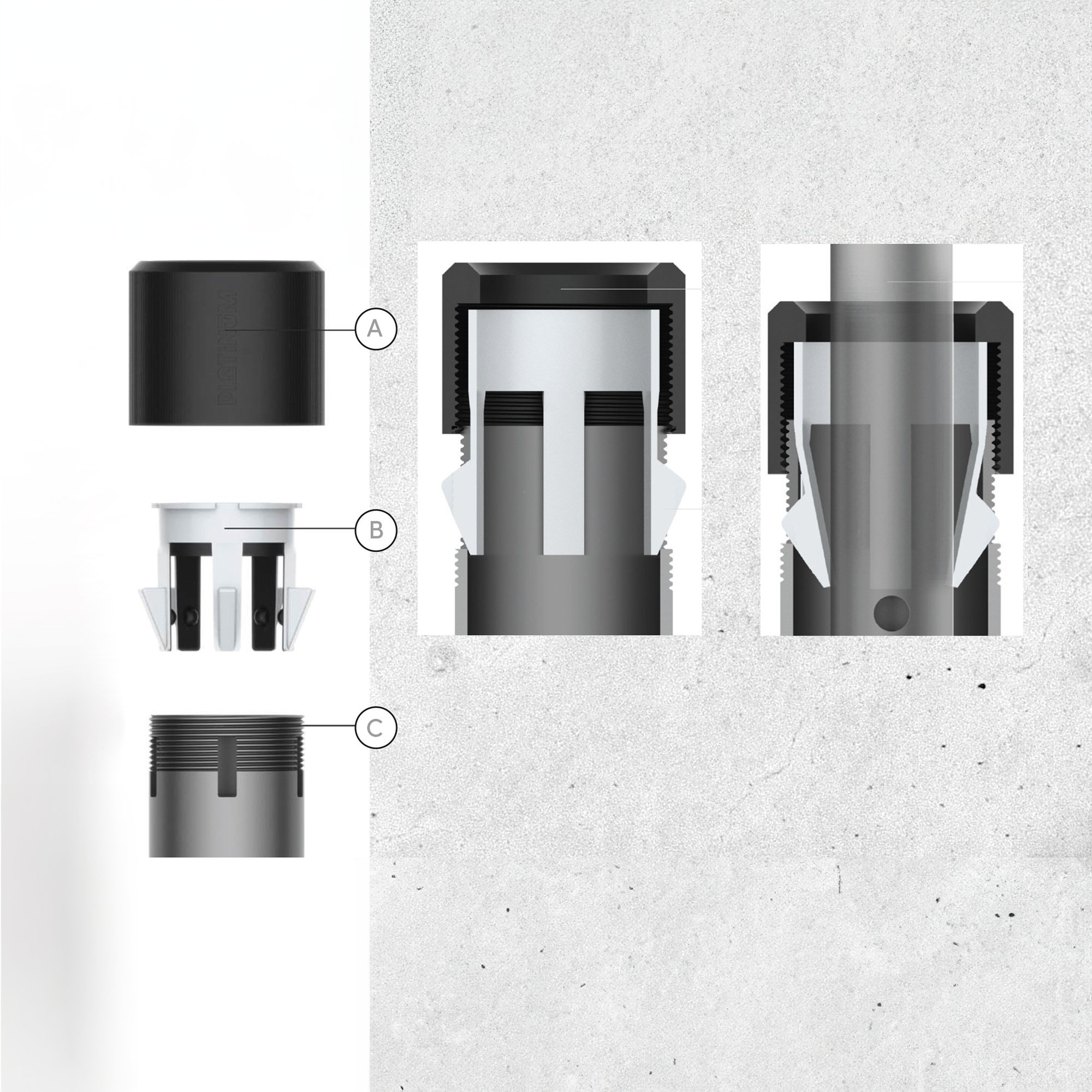 Platinum CERAMICA Schirmständer | Mit Rollen, Keramik, 40 kg, für Stockschirme - 4 Main Image