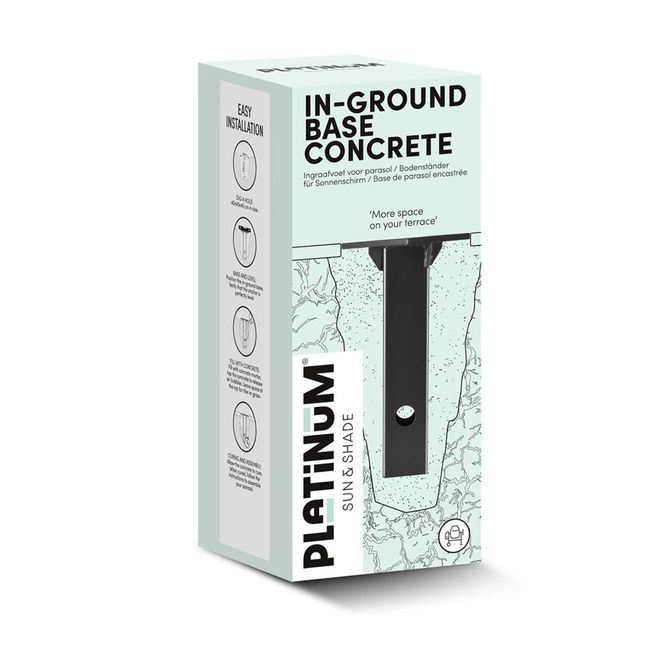 Platinum Bodeneinbausockel Beton | Stahl, Anthrazit, Lösung für Freiarmschirme