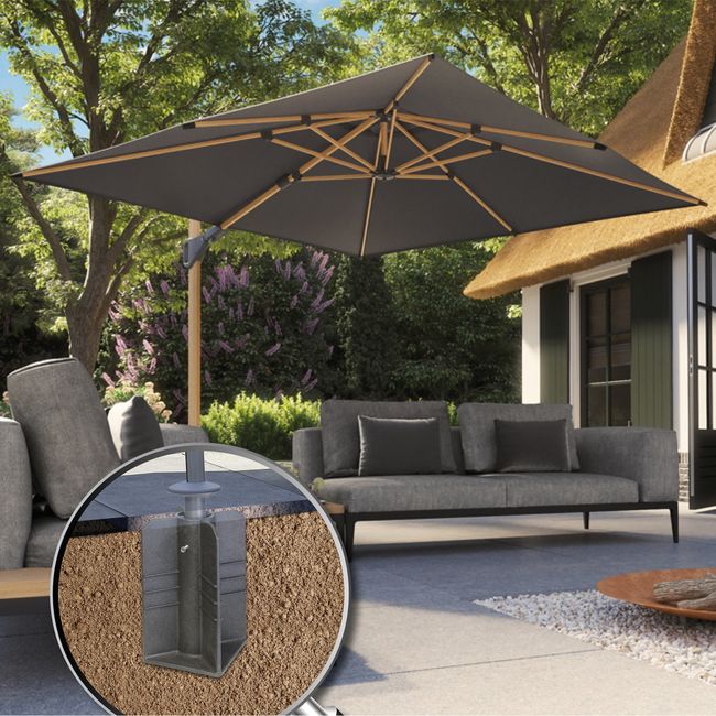 Platinum Bodeneinbausockel | Stahl, Schwarz, kein Beton nötig