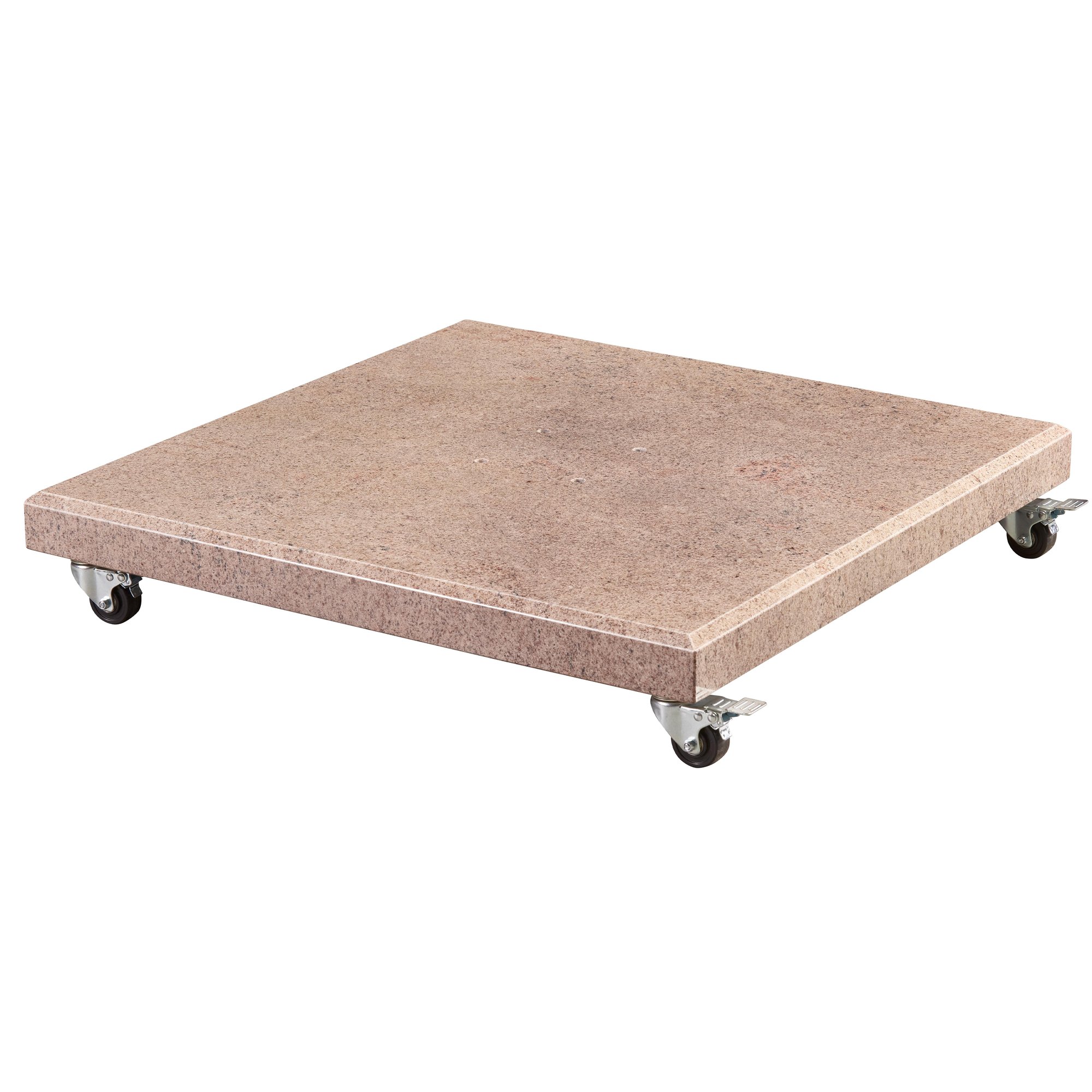 Platinum VENEZIA Schirmständer | Mit Rollen, gerade Ecken, Beige Granit, 90-120 kg - 1 Main Image
