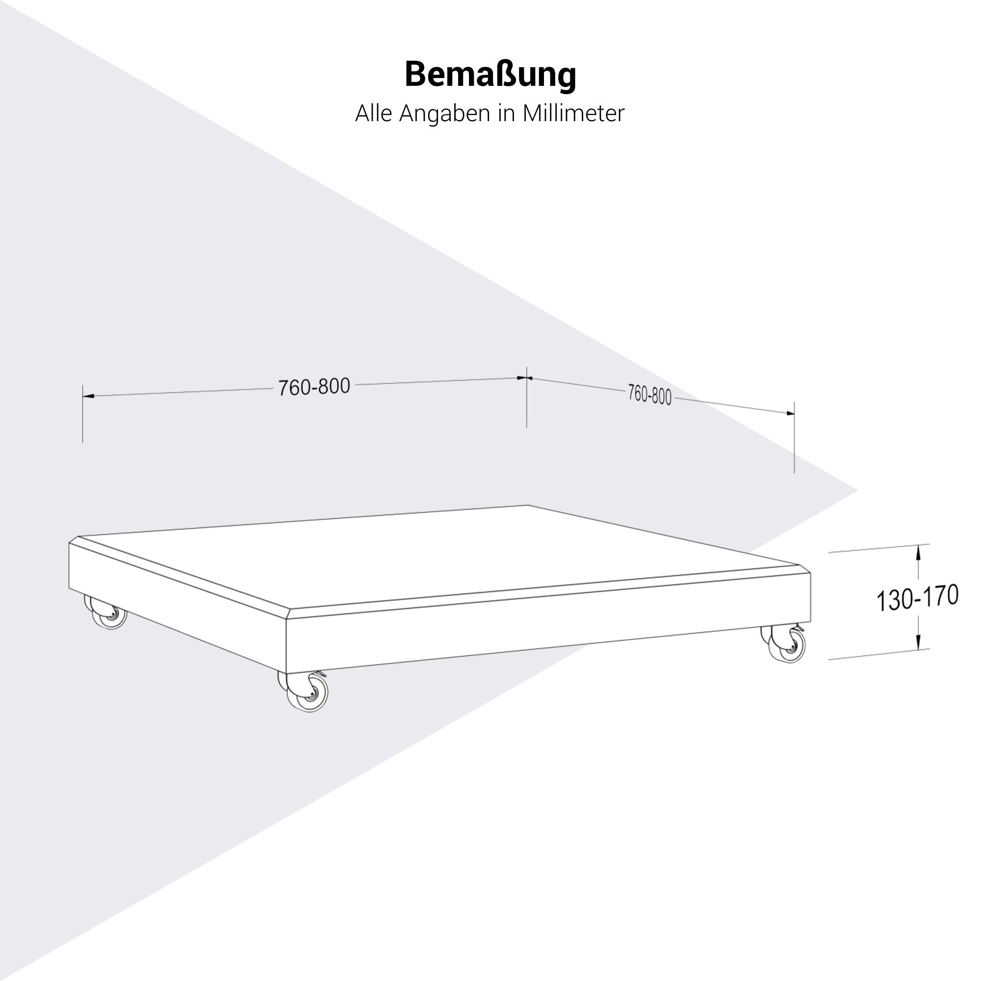 Platinum VENEZIA Schirmständer | Mit Rollen, gerade Ecken, Beige Granit, 90-120 kg - 7 Main Image