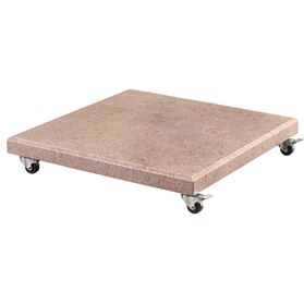 Platinum VENEZIA Schirmständer | Mit Rollen, gerade Ecken, Beige Granit, 90-120 kg