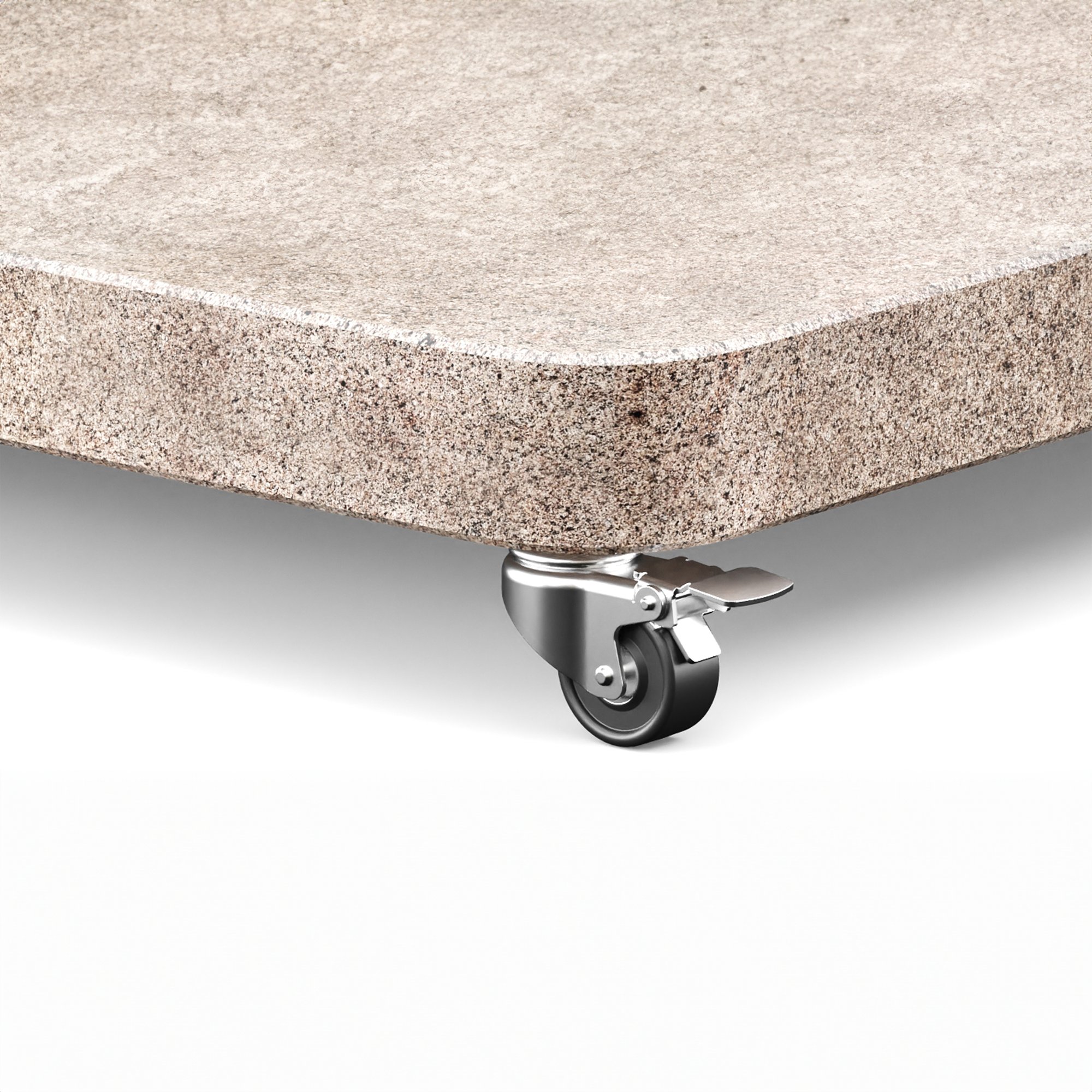 Platinum VENEZIA ROUND EDGE Schirmständer | Mit Rollen, abgerundete Ecken, Beige Granit, 90-120 kg - 2 Main Image