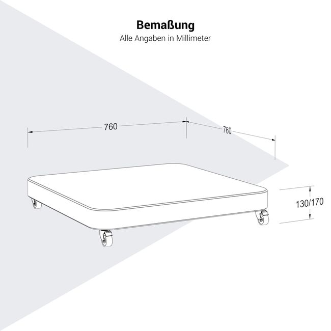 Platinum VENEZIA ROUND EDGE Schirmständer | Mit Rollen, abgerundete Ecken, Beige Granit, 90-120 kg