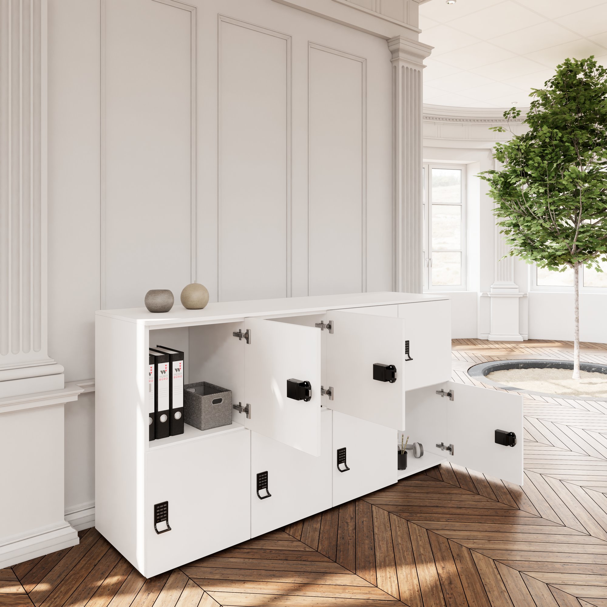 CHOICE Spind | 1804 x 936 mm, 8 Schließfächer, Weiß - 8 Main Image