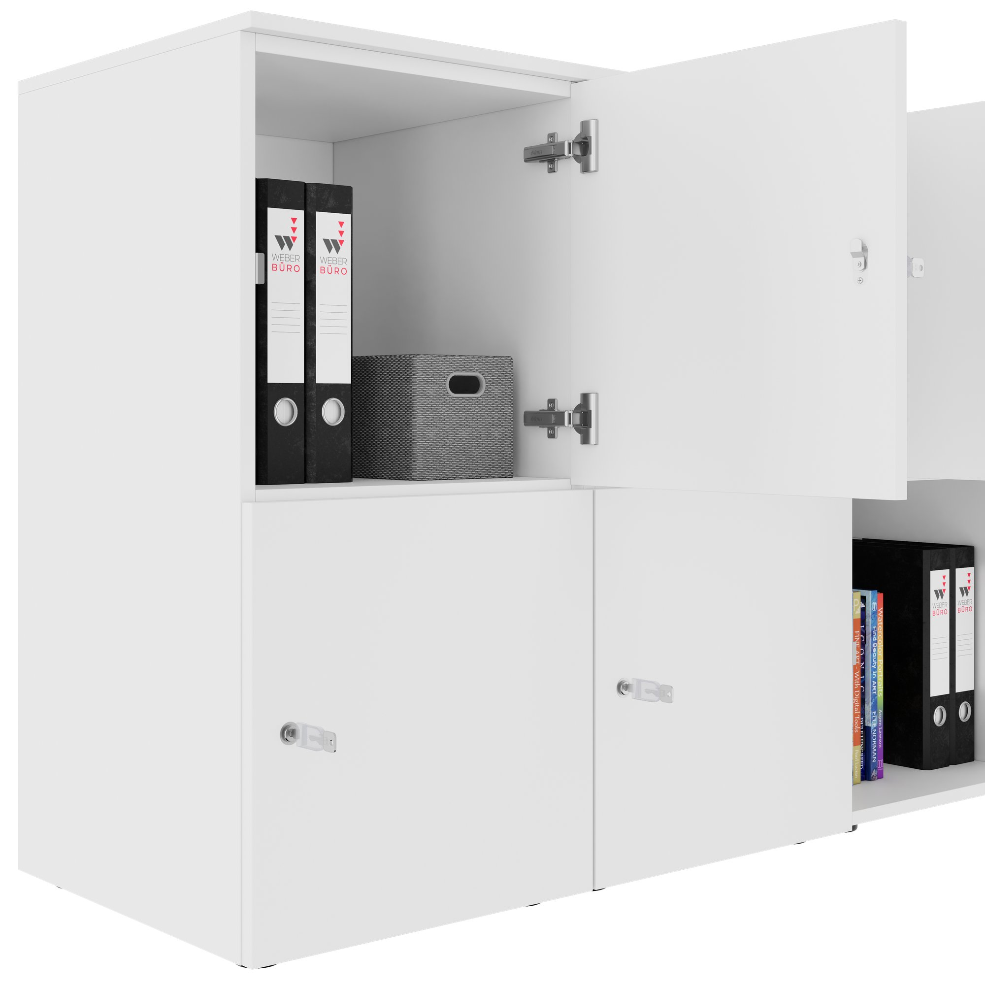 CHOICE Spind | 1804 x 936 mm, 8 Schließfächer, Weiß - 5 Main Image