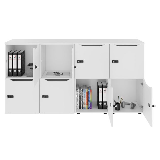 CHOICE Spind | 1804 x 936 mm, 8 Schließfächer, Weiß