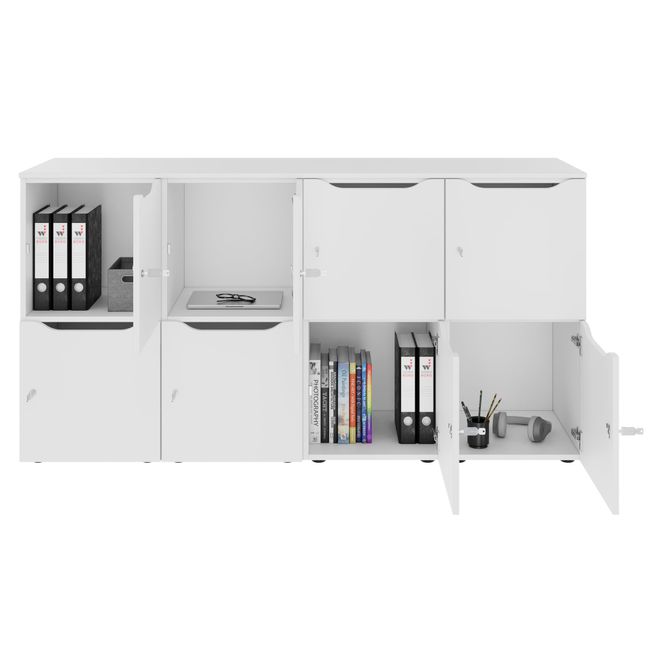 CHOICE Spind | 1804 x 936 mm, 8 Schließfächer, Weiß