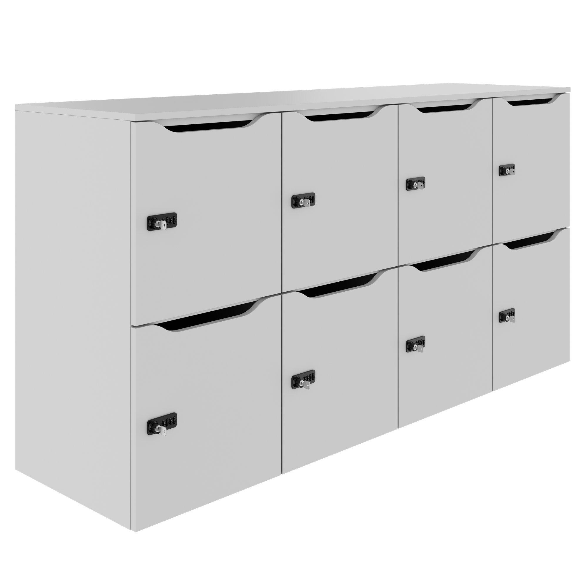 CHOICE Spind | 1804 x 936 mm, 8 Schließfächer, Perlgrau - 1 Main Image