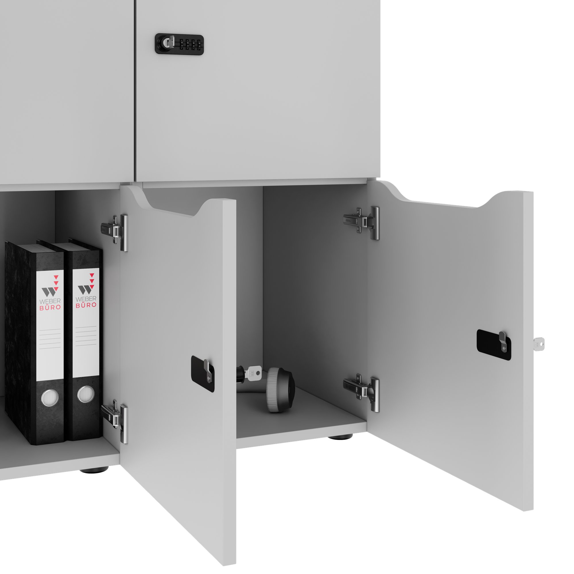 CHOICE Spind | 1804 x 936 mm, 8 Schließfächer, Perlgrau - 4 Main Image