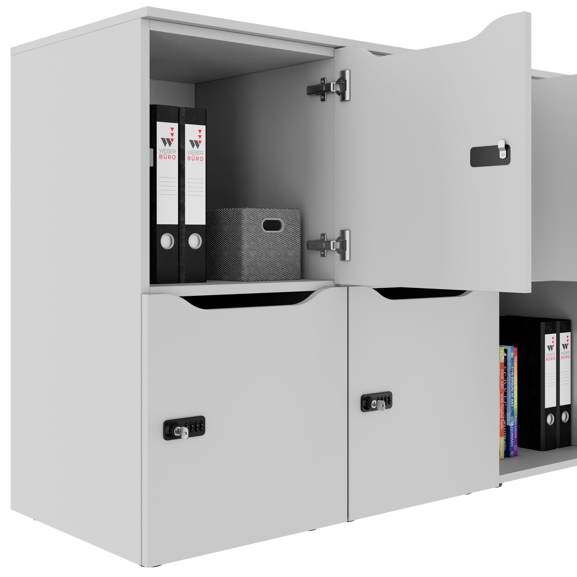 CHOICE Spind | 1804 x 936 mm, 8 Schließfächer, Perlgrau - 5 Main Image