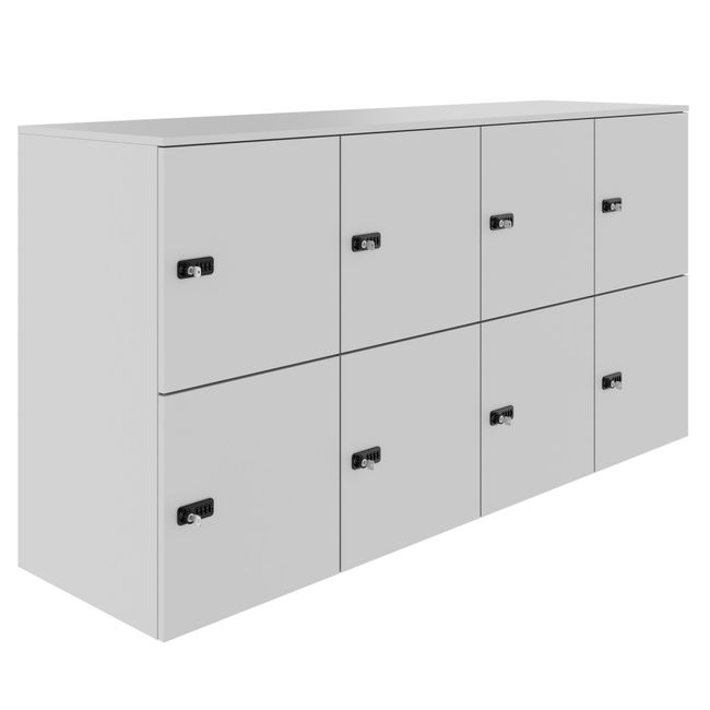 CHOICE Spind | 1804 x 936 mm, 8 Schließfächer, Perlgrau