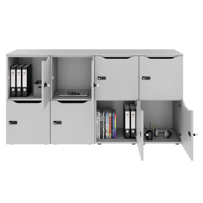 CHOICE Spind | 1804 x 936 mm, 8 Schließfächer, Perlgrau