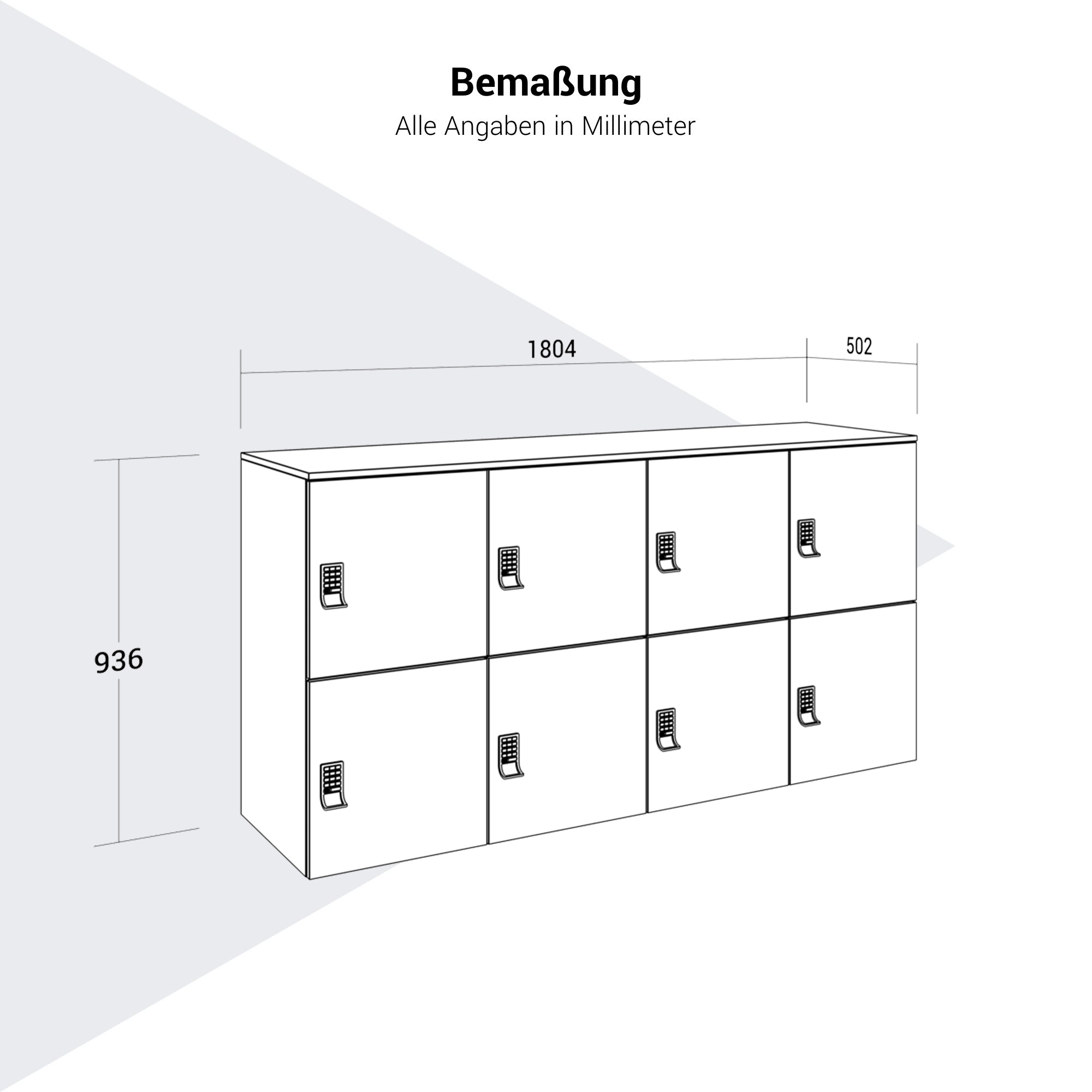 CHOICE Locker | 1804 x 936 mm, 8 lockers, anthracite - 7 Main Image