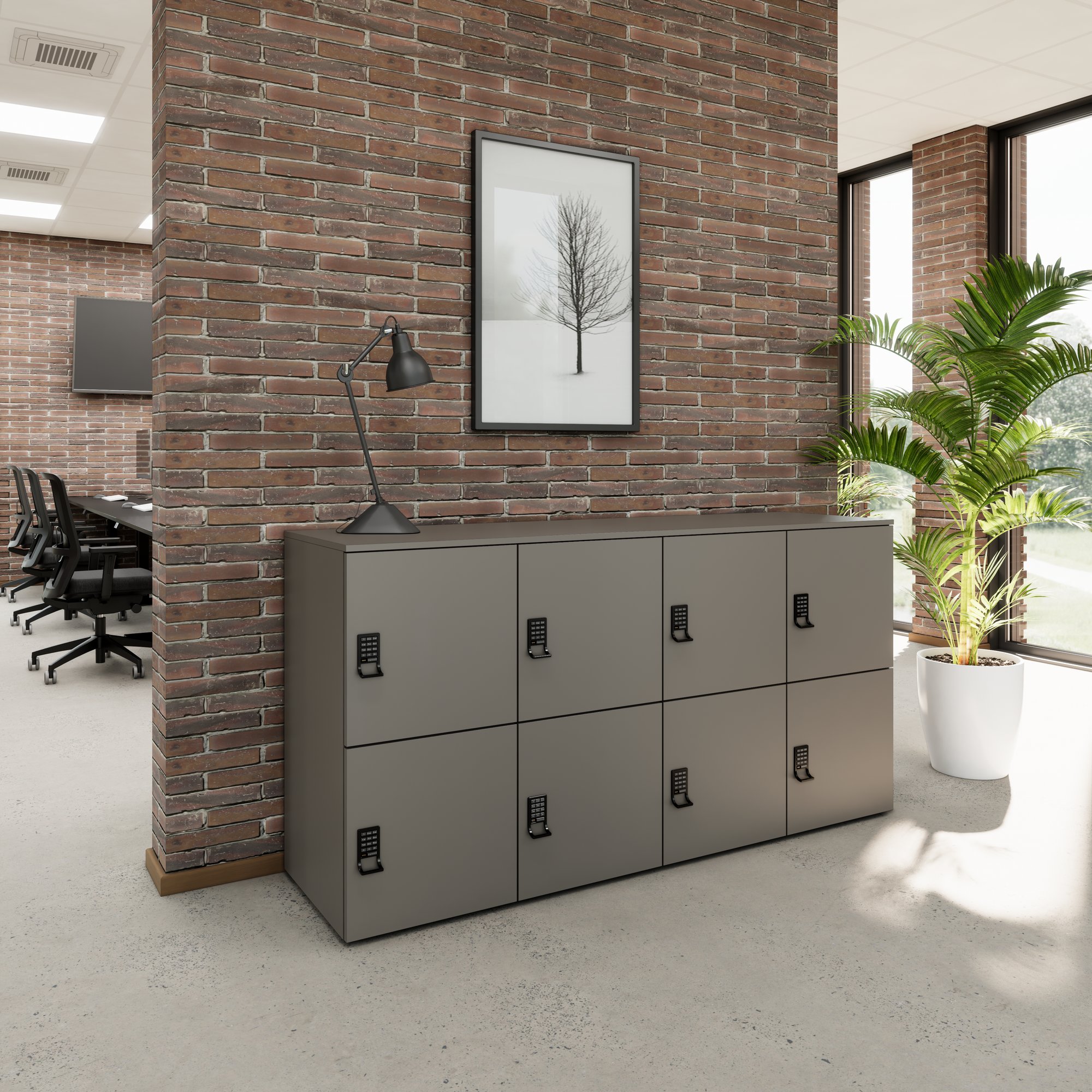 CHOICE locker | 1804 x 936 mm, 8 lockers, Cubanite gray - 8 Main Image