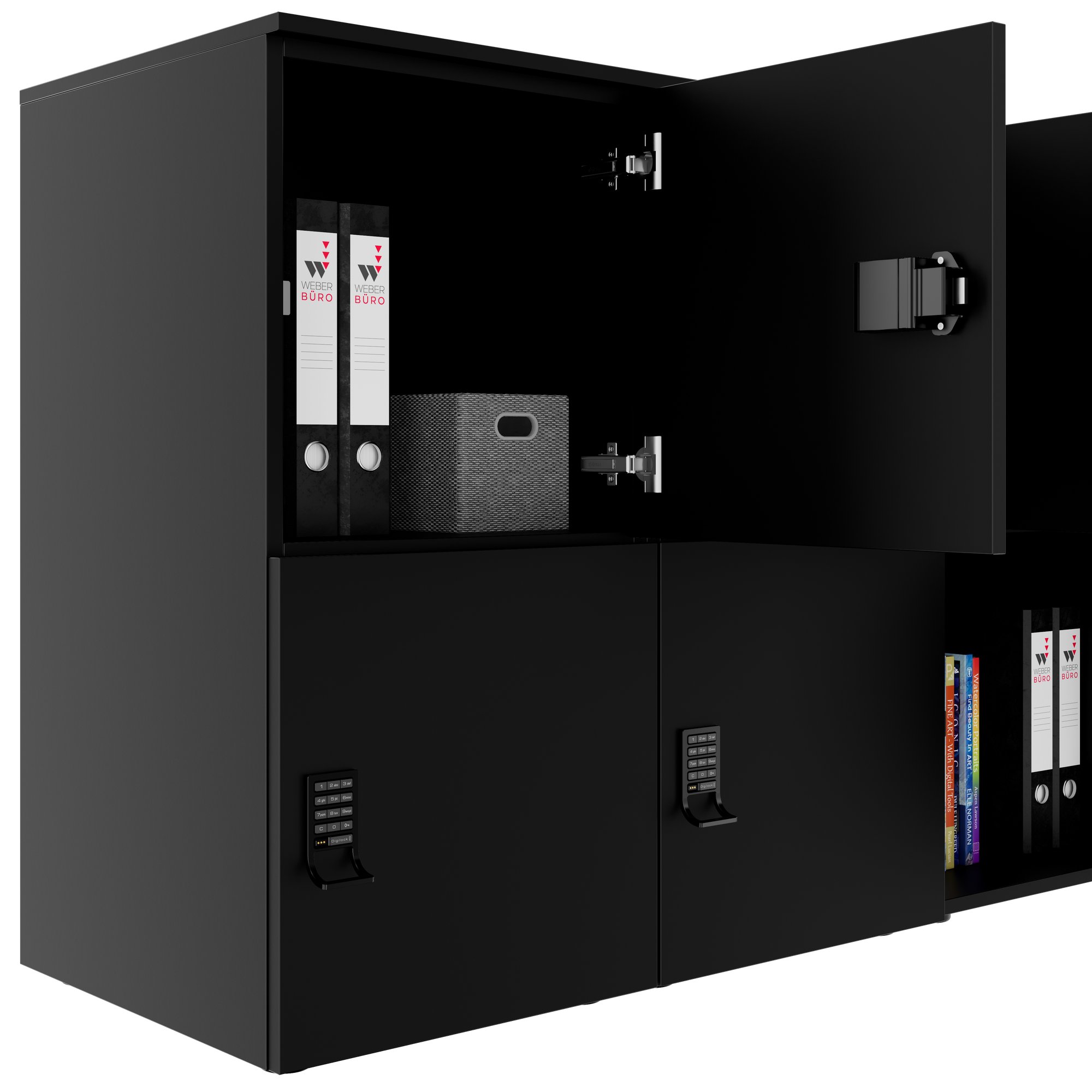 Armadietto CHOICE | 1804 x 936 mm, 8 scomparti, nero - 5 Main Image