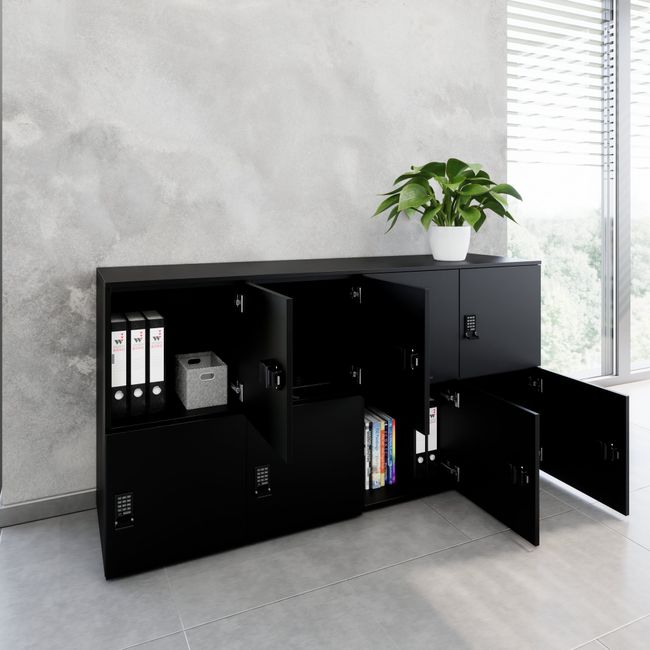 CHOICE Spind | 1804 x 936 mm, 8 Schließfächer, Schwarz