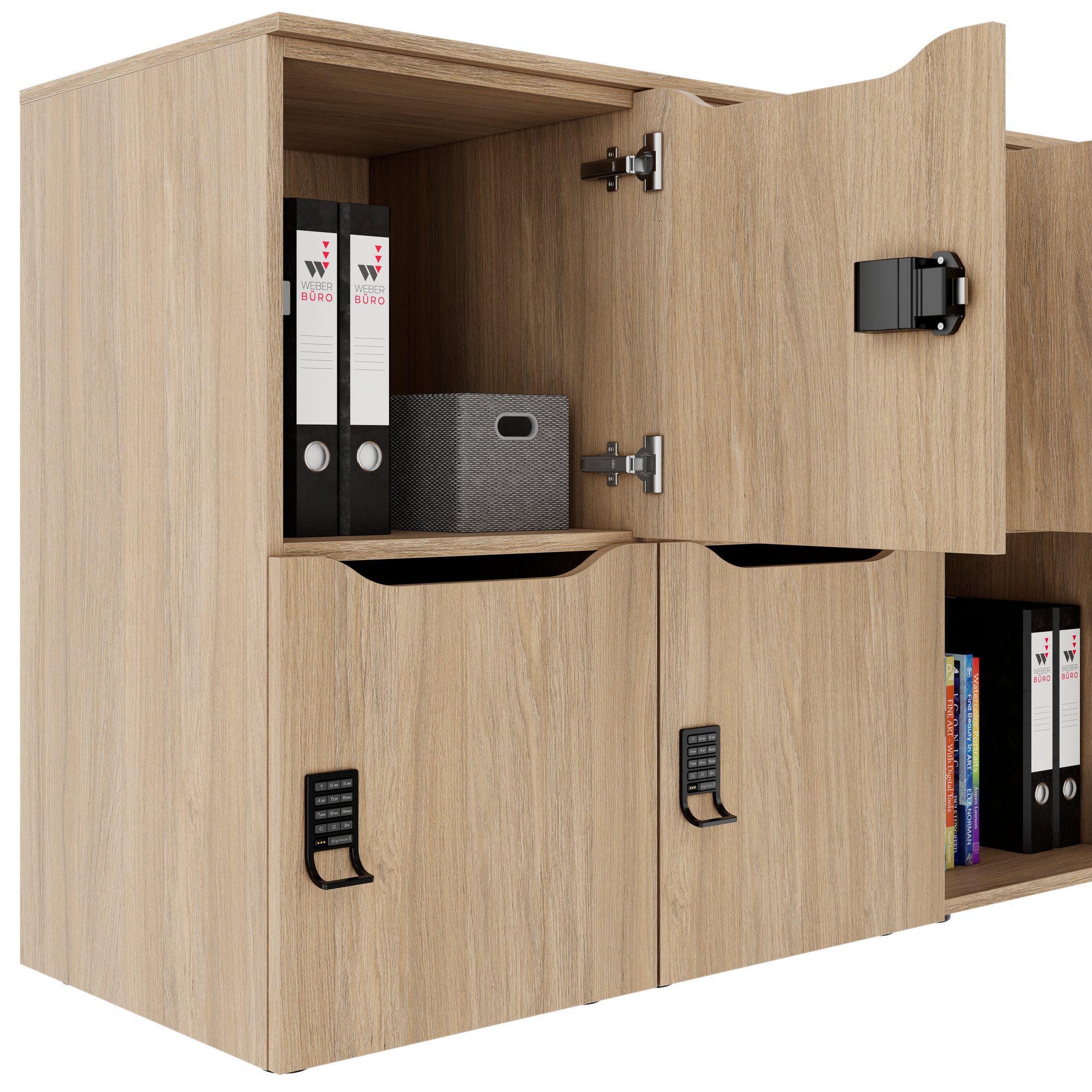 CHOICE Spind | 1804 x 936 mm, 8 Schließfächer, Bernsteineiche - 5 Main Image
