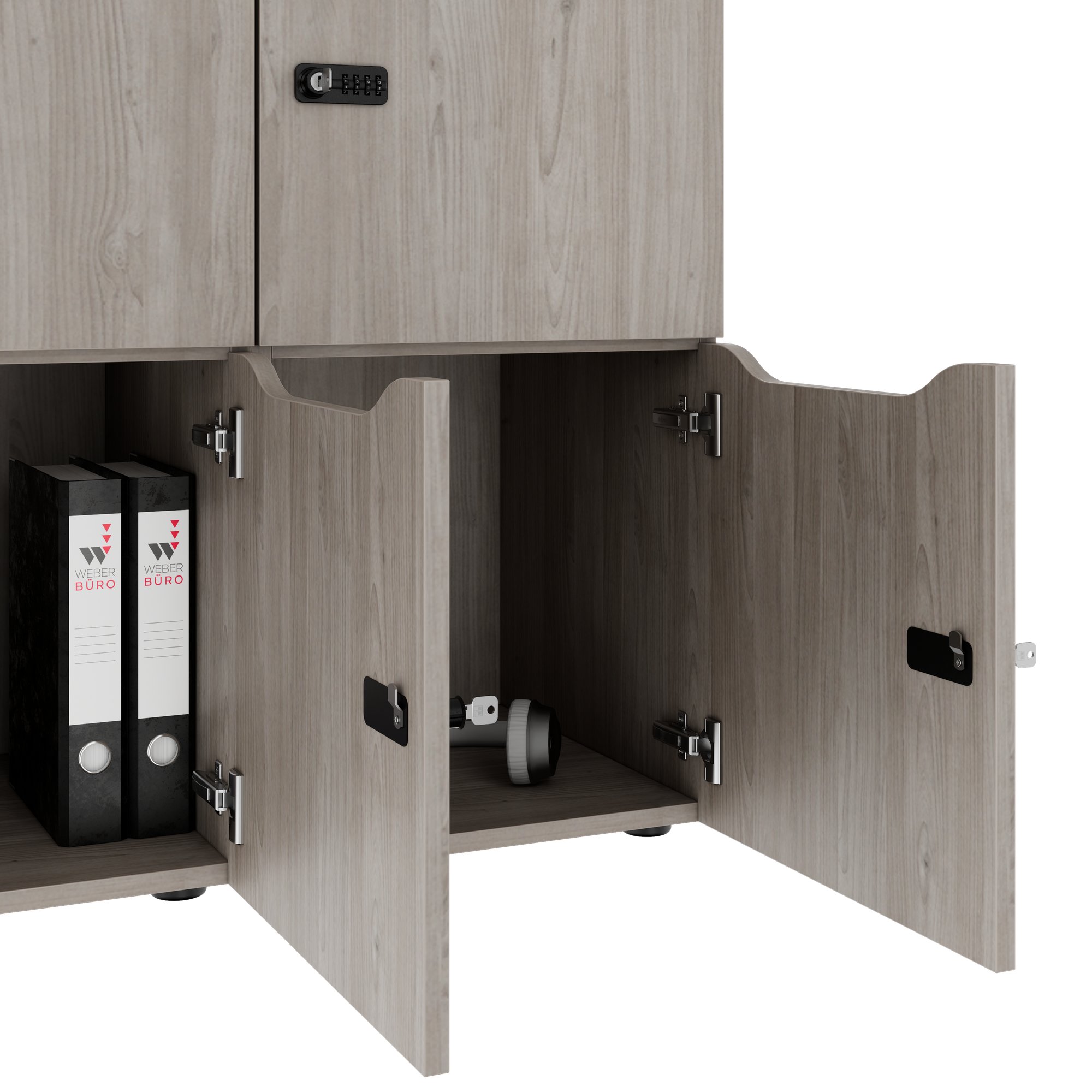 Armadietto CHOICE | 1804 x 936 mm, 8 scomparti, rovere nordico grigio - 4 Main Image