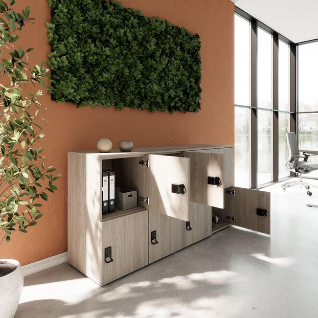 CHOICE Spind | 1804 x 936 mm, 8 Schließfächer, Nordeiche grau