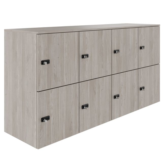 CHOICE Spind | 1804 x 936 mm, 8 Schließfächer, Nordeiche grau