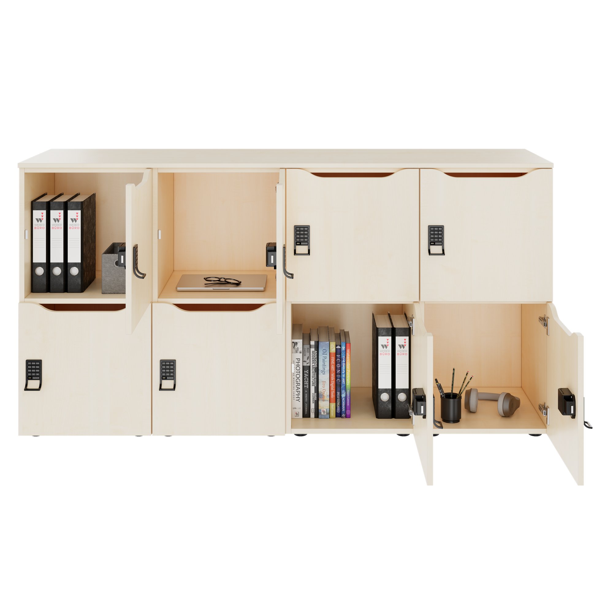CHOICE Locker | 1804 x 936 mm, 8 lockers, maple - 2 Main Image