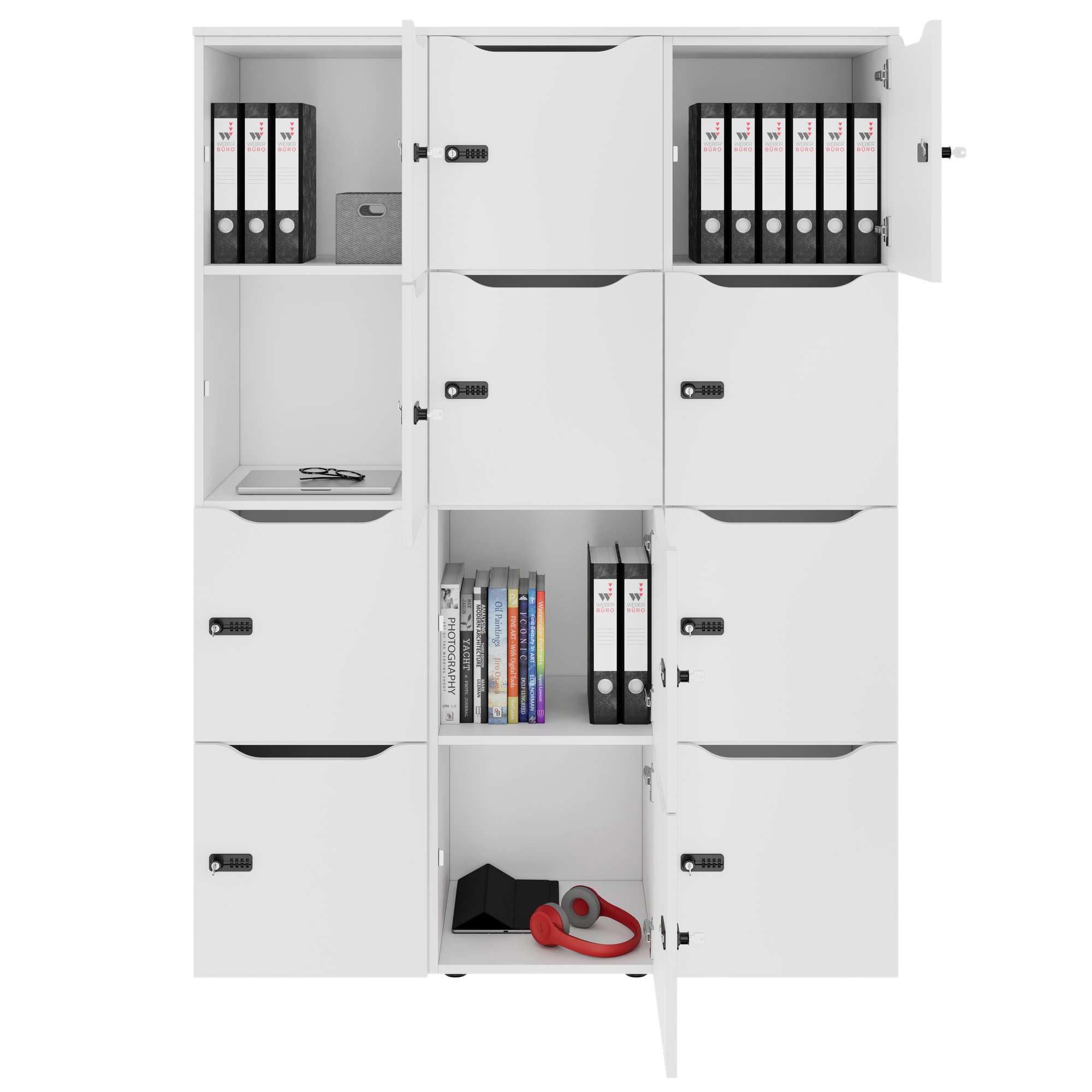 CHOICE Locker | 1353 x 1836 mm, 12 lockers, white - 2 Main Image