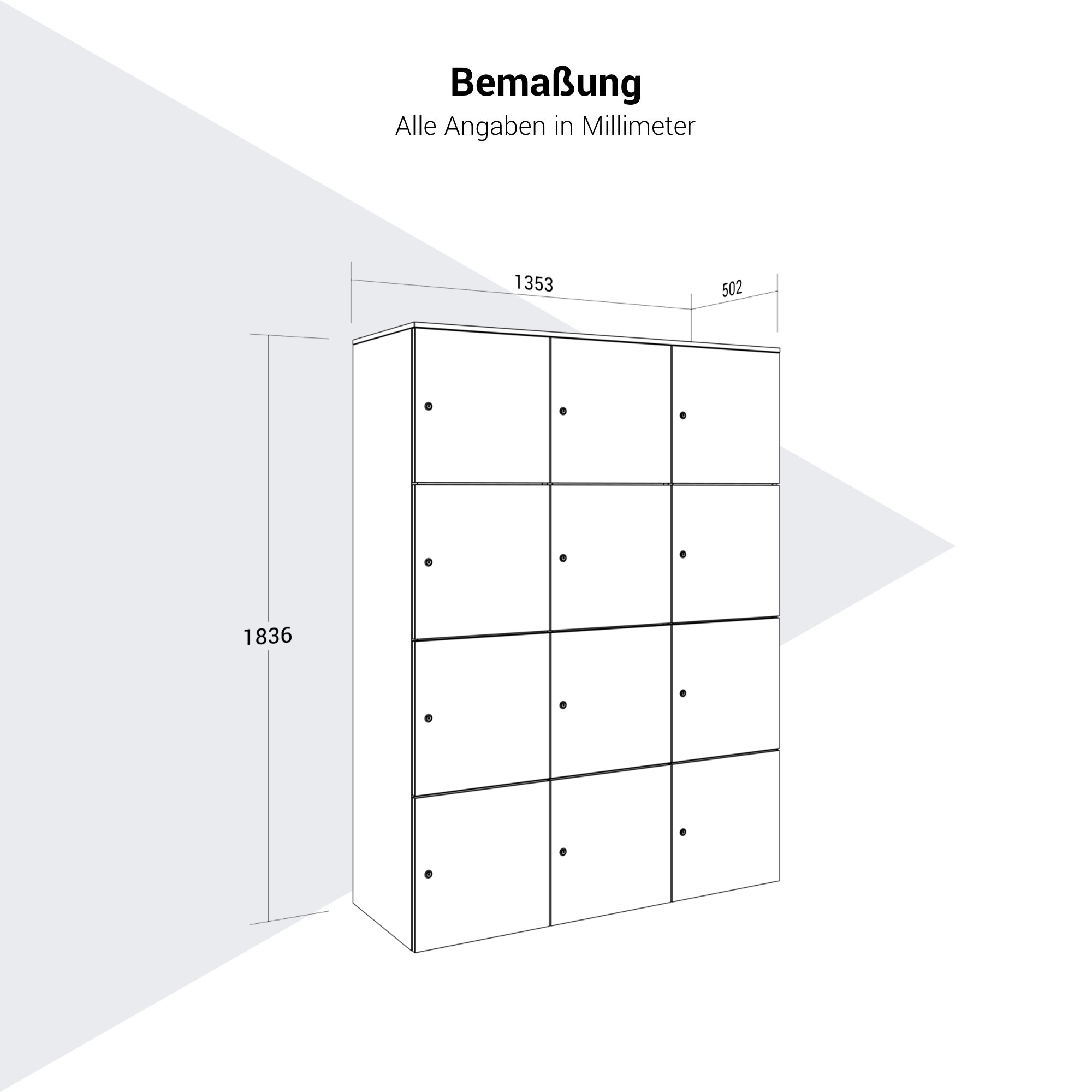 CHOICE Locker | 1353 x 1836 mm, 12 lockers, white - 7 Main Image