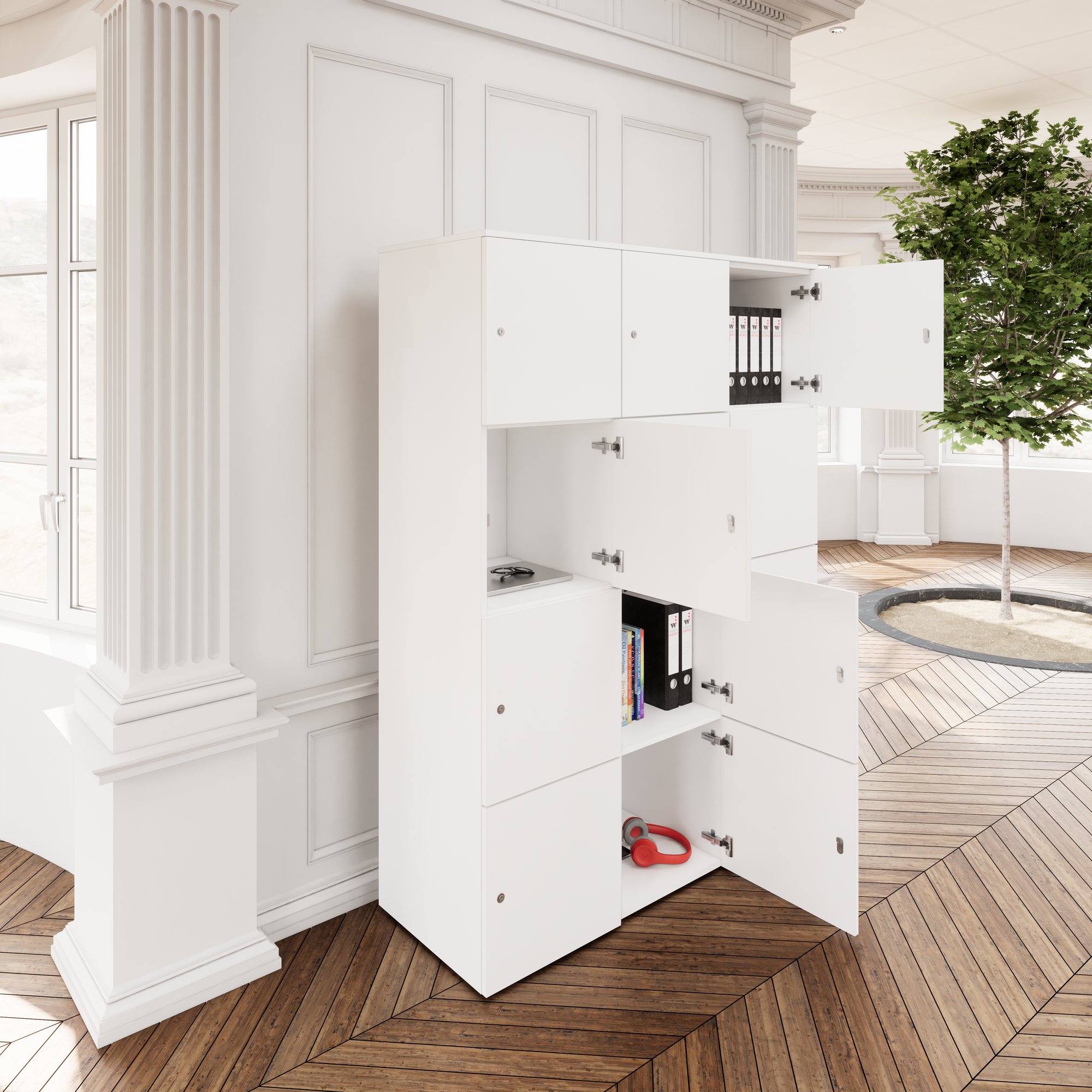 CHOICE Locker | 1353 x 1836 mm, 12 lockers, white - 8 Main Image