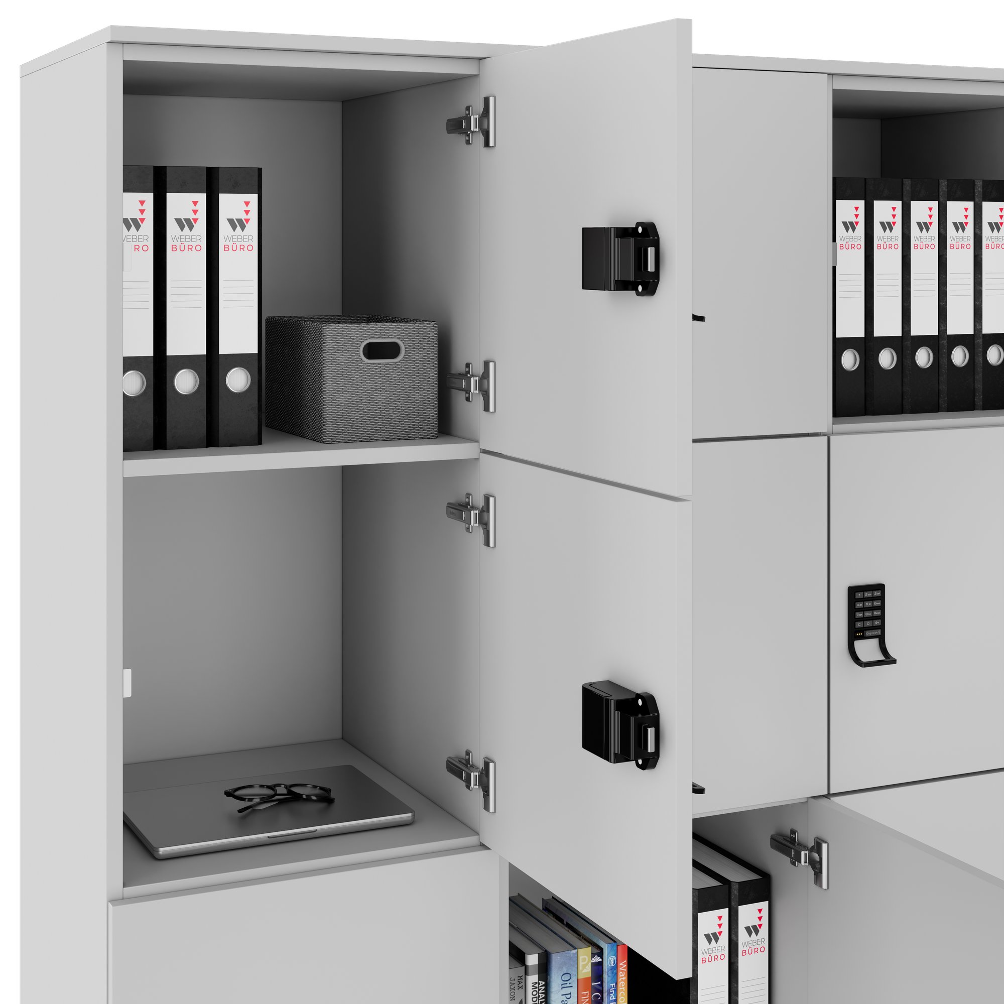 CHOICE Spind | 1353 x 1836 mm, 12 Schließfächer, Perlgrau - 4 Main Image
