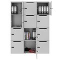 CHOICE Spind | 1353 x 1836 mm, 12 Schließfächer, Perlgrau