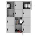 CHOICE Spind | 1353 x 1836 mm, 12 Schließfächer, Perlgrau - 2 Thumbnail Image