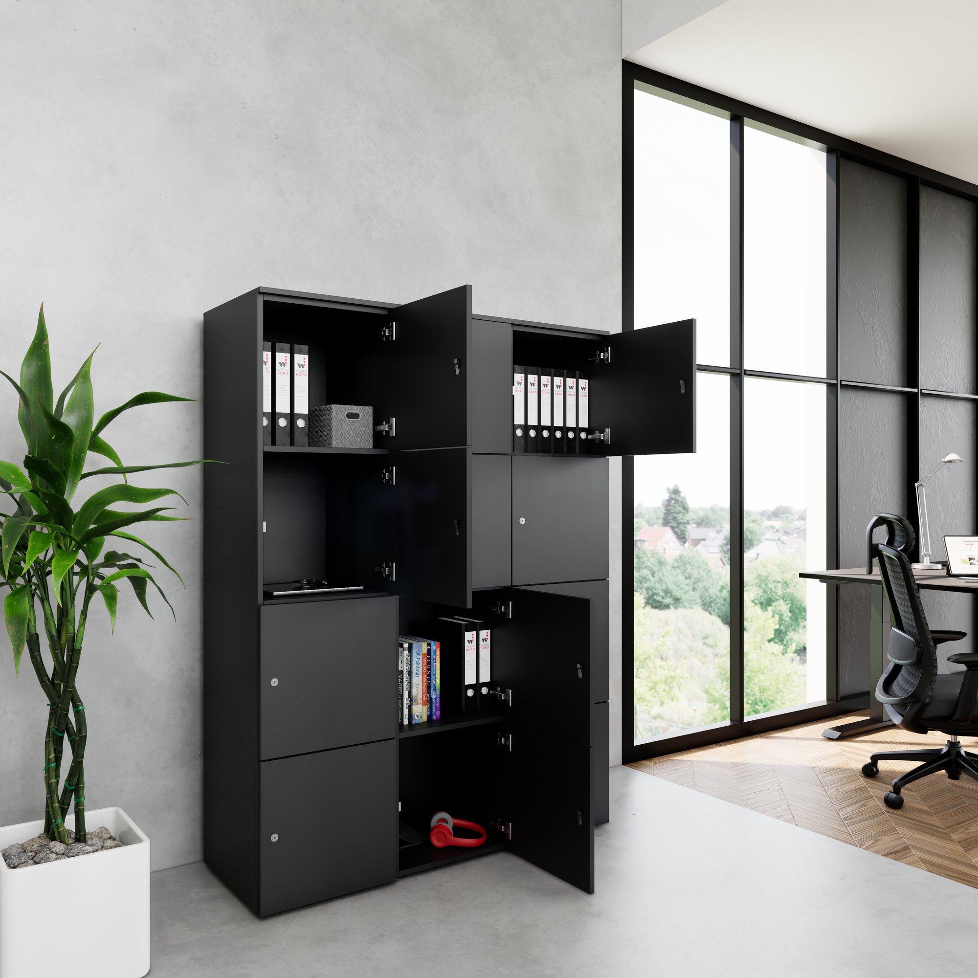 CHOICE Spind | 1353 x 1836 mm, 12 Schließfächer, Anthrazit - 8 Main Image