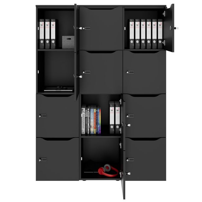 CHOICE Spind | 1353 x 1836 mm, 12 Schließfächer, Anthrazit