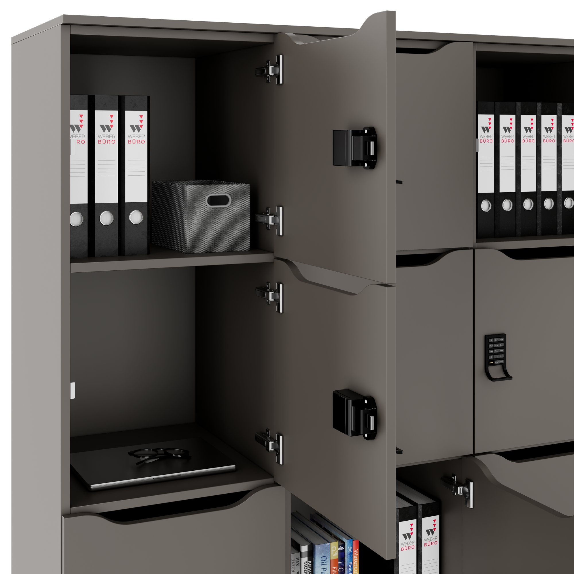 CHOICE Spind | 1353 x 1836 mm, 12 Schließfächer, Cubanitgrau - 4 Main Image