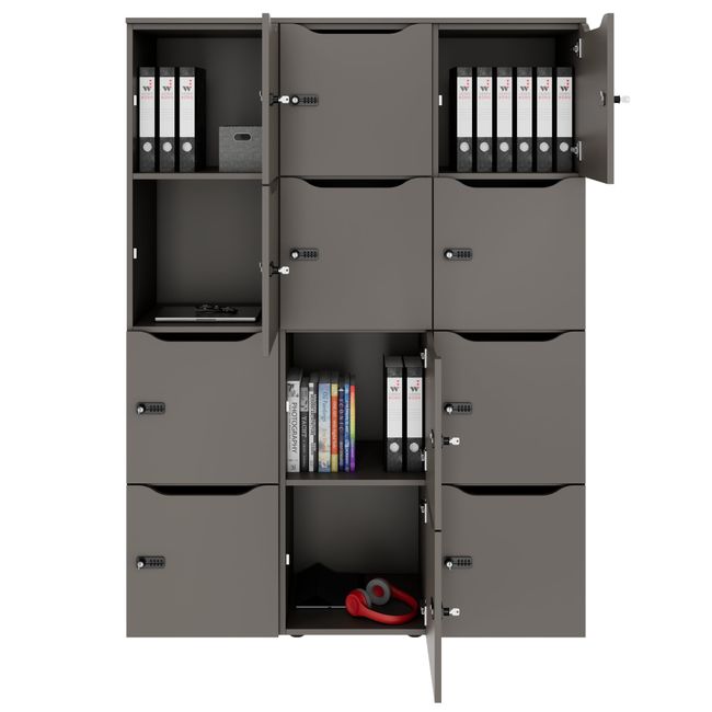 CHOICE Spind | 1353 x 1836 mm, 12 Schließfächer, Cubanitgrau