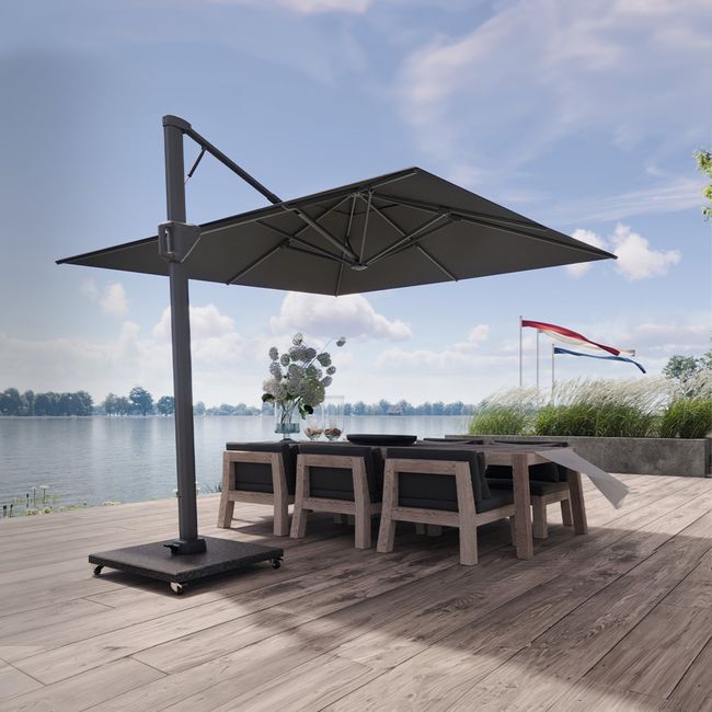 Platinum BEAUFORT Ampelschirm | 3200 x 3200 mm, 360° drehbar, Scherensystem